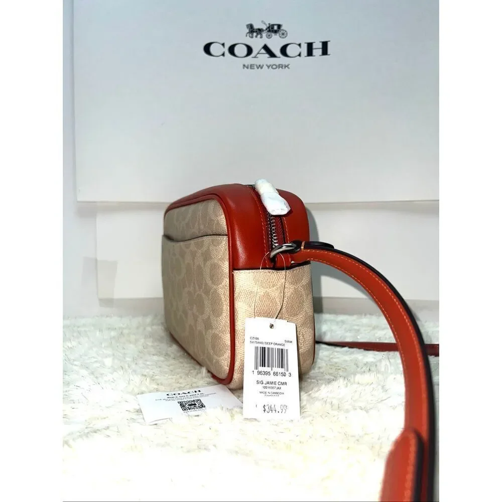 🔥🎁NWT! Coach Jamie Crossbody Handbag Sig Canvas Msrp:$350.00